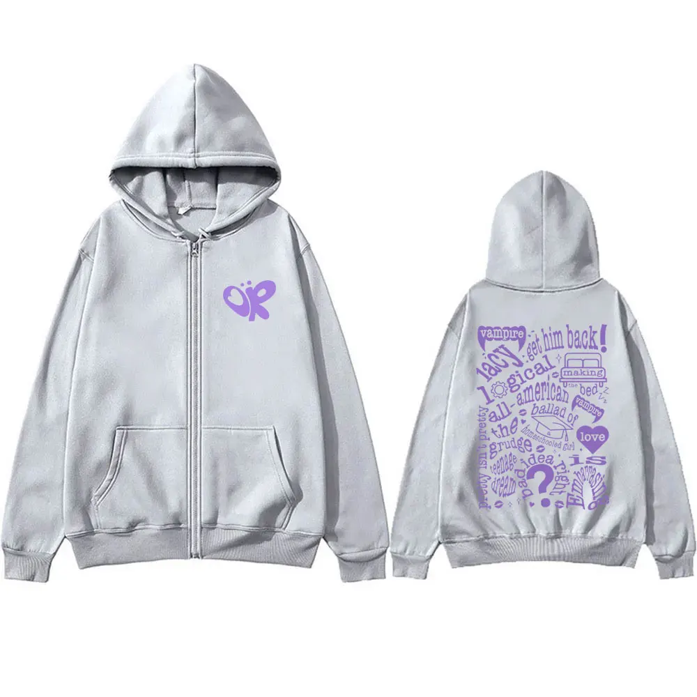 Vampire Guts 2024 World Tour Concert Zipper Hoodie Men Women Fashion Y2K Aesthetic Hoodies Unisex Fleece Oversized Zip Up Jacket