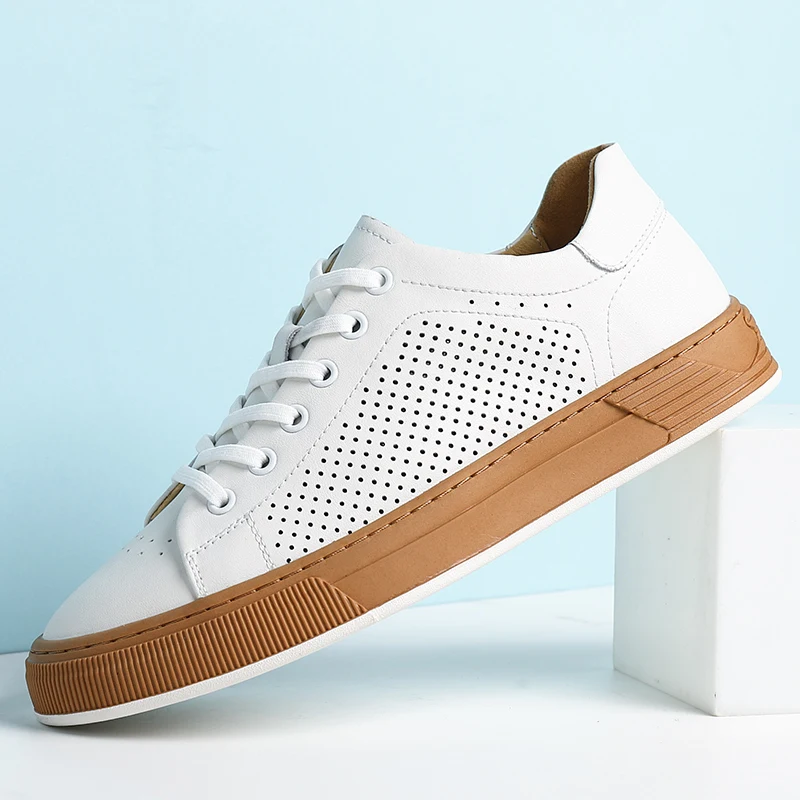 

New men shoes lace up casual comfortable leather fashion luxury men shoes high quality skate shoes men white sneakers