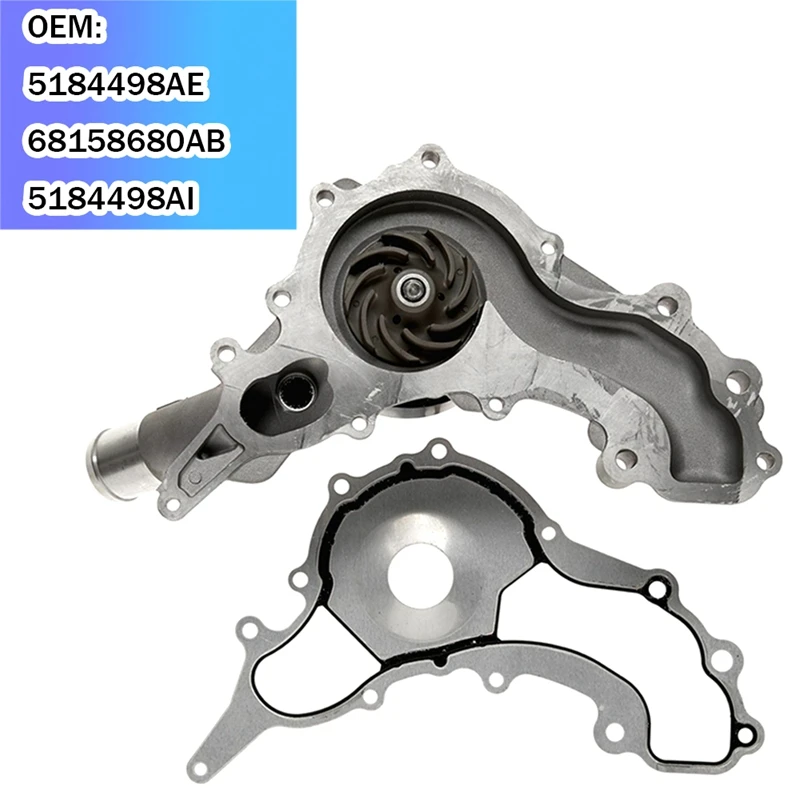 

1 PCS Engine Water Pump 5184498AE 68158680AB 5184498AI Parts Accessories For Chrysler 300 Dodge Avenger Grand Cherokee 2011-2015