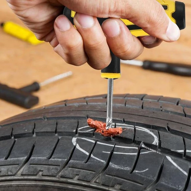 Kit de réparation de pneu de vélo tubeless pour pneus de VTT et de vélo de  route, réparer une crevaison ou un équipement rapide plat Outil de bouchon  et bouchons, avec 5