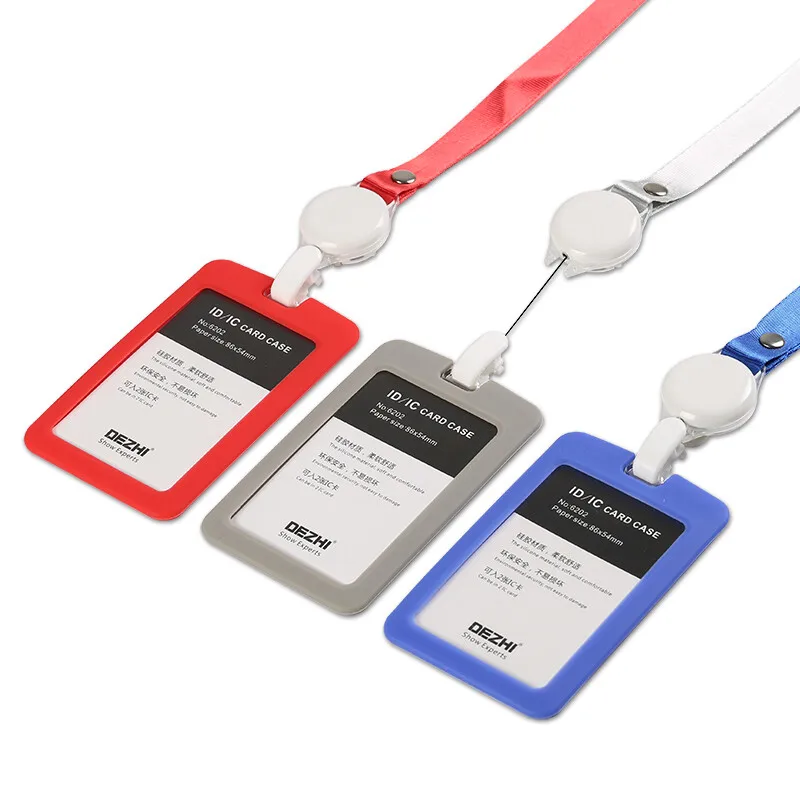 

Flexible silicone expansion buckle Easy to pull buckle conference staff wear pendant lanyard Name badge