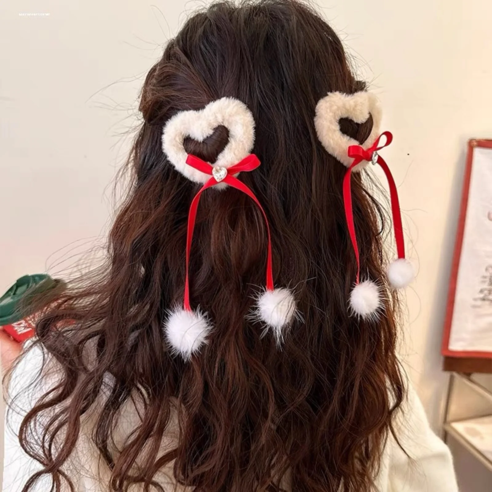 1PC Christmas Velvet Scrunchies Set: Santa, Reindeer & Gift Designs, Cute Hair Ties For Holiday Parties, Festive Accessories