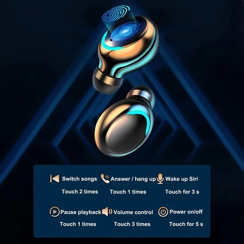 F9 Wireless Earphones Bluetooth TWS LED Dislpaly Binaural Headset Waterproof HD Calling CVC 8.0 Noise Reduction Headphones 4