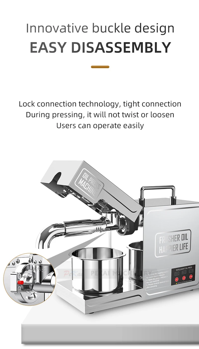 BO3 Automatic Oil Pressing Effective Household Stainless Steel Hot Cold Oil Extraction Machine Temperature Control Sesame Peanut 5