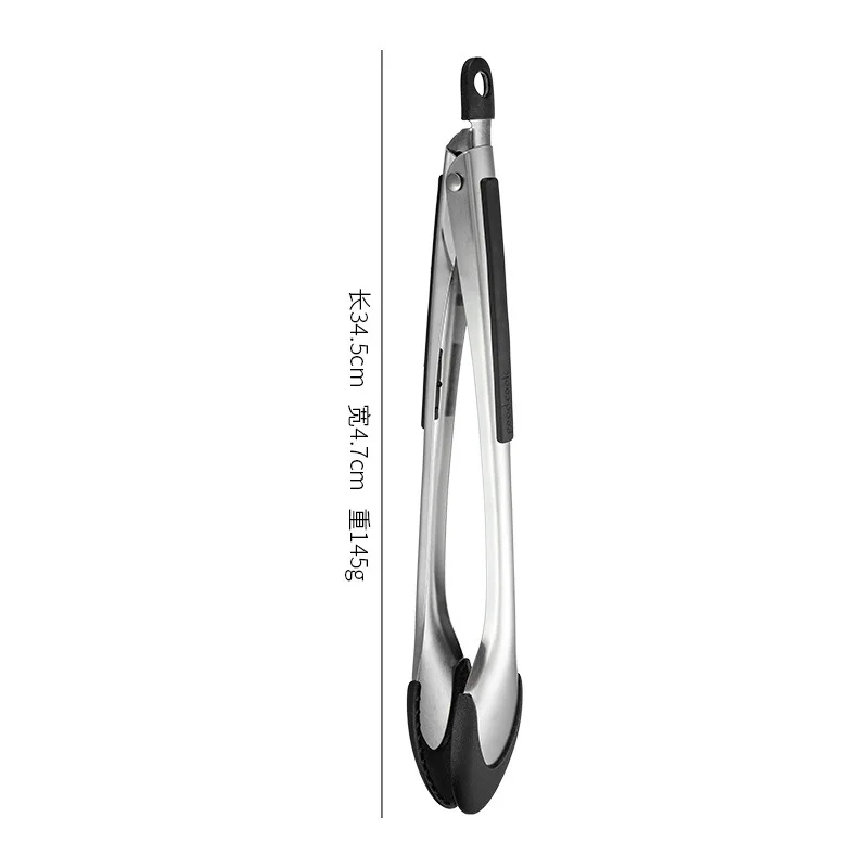 Food Tongs Stainless Steel Kitchen Tongs Non-Slip Silicone Food Clips et Meat Beef Grill Clamps Barbecue Tools Cooking Utensils