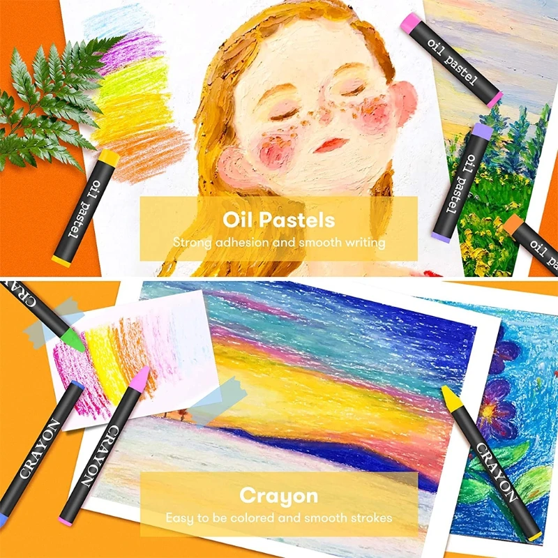 150 Pieces Deluxe Artist Drawing Painting Set Portable Wooden Case with Oil Pastels Crayons Colored Pencils Marker