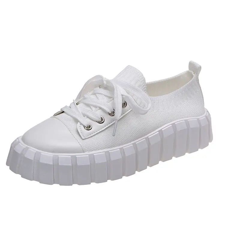 off white low vulcanized sneakers  2022 New Spring and Autumn Women's Shoes Flying Woven Shoe Pedal Europe and The United States Wind Shoes 41-43 Yards women's vulcanize shoes on sale Vulcanized Sneakers
