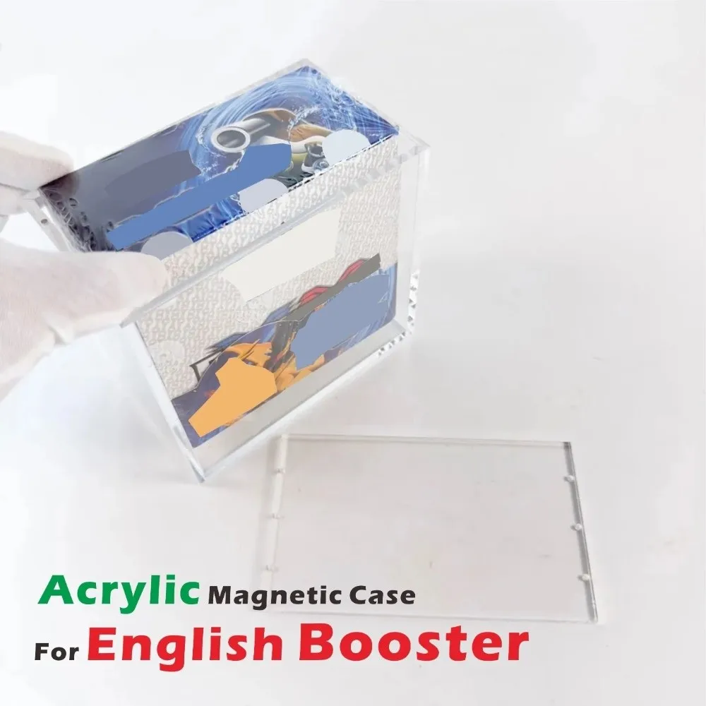 Clear Acrylic Game Card Box Protective Cases Magnetic Closure 5mm Thick Game Card Storage for English Booster Boxes