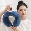 Wholesale Strawberry Bear Micro Fiber Soft Fluffy U Shape Pillow For Airplane Rest 4