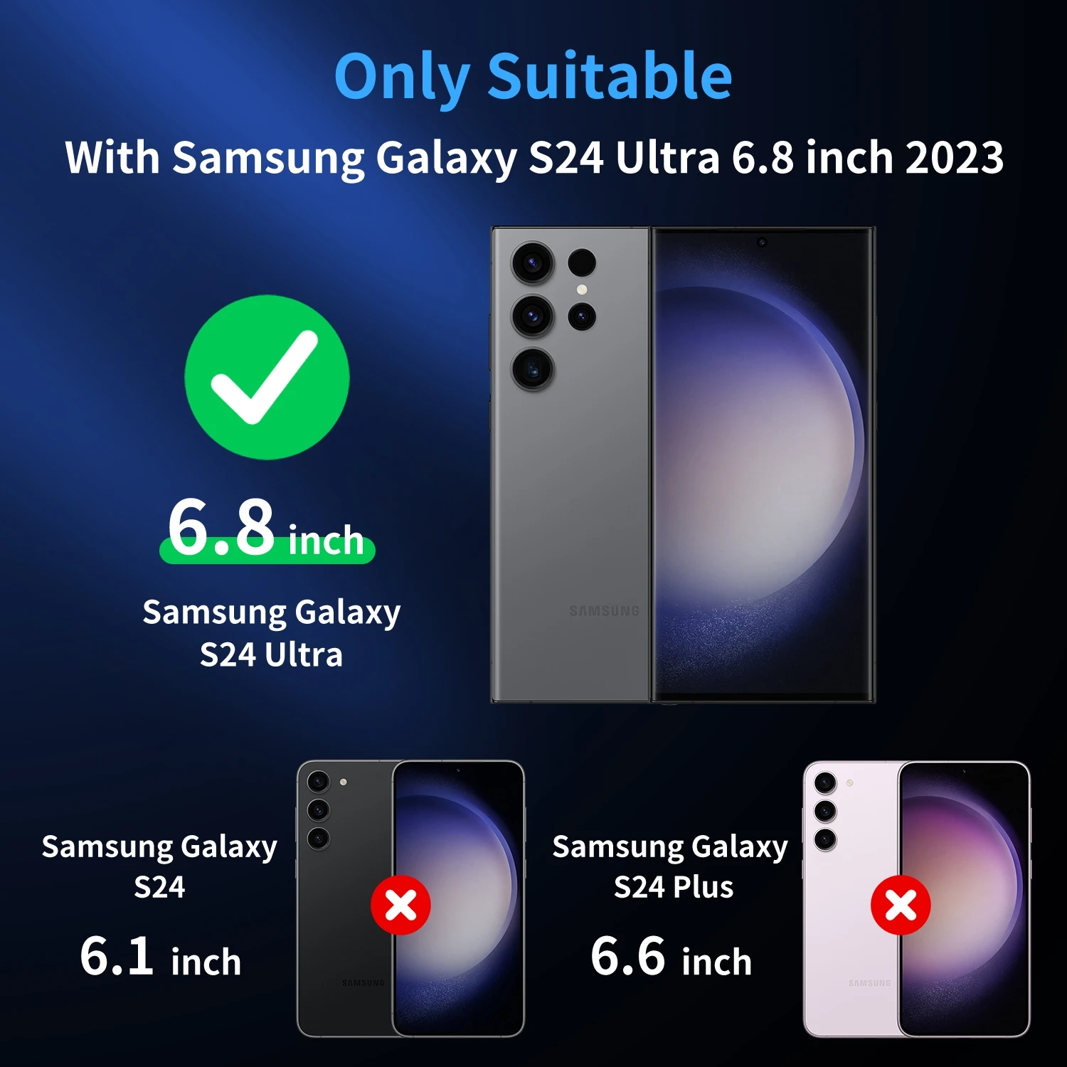 삼성 갤럭시 S24 울트라 S24 S 24 울트라 S24 울트라 S24Ultra 5G 용 전체 개인 화면 보호대, 지문 방지 보호 유리, 3in 1