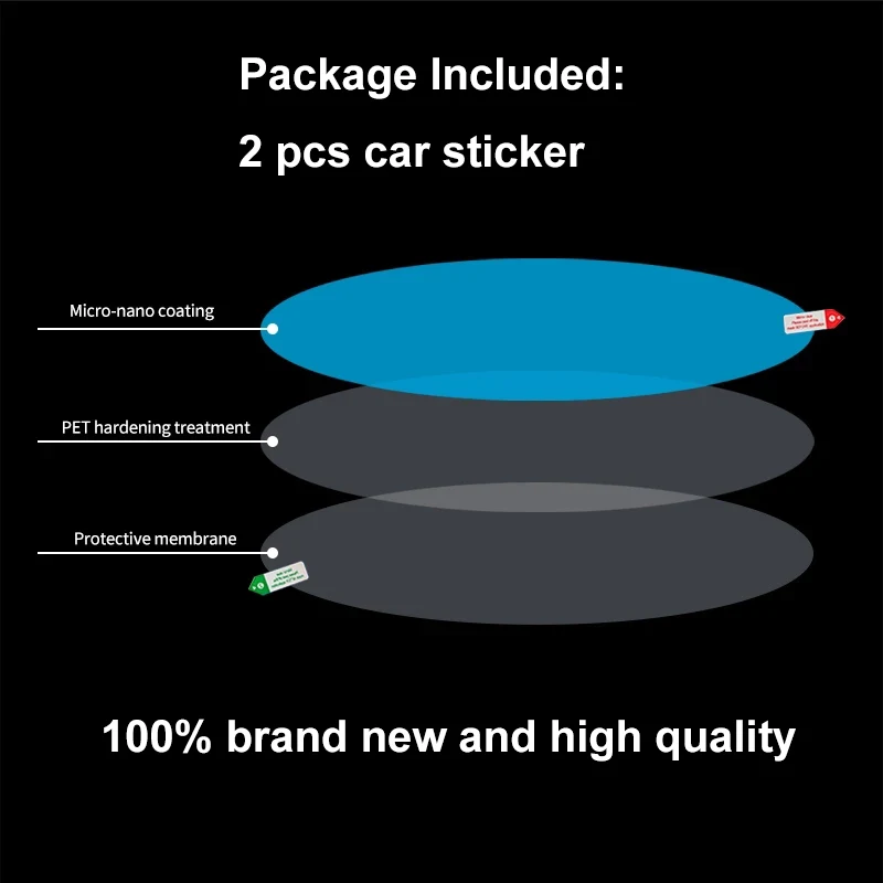 2 Pcs Car Rainproof Film Car Rearview Mirror protective Rain proof Anti fog Waterproof Film Membrane Sticker Accessorie