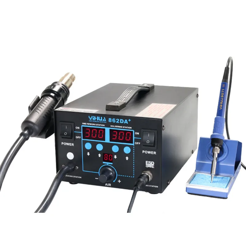 

YIHUA 862DA+ 2 in 1 High Power Heat Gun Soldering Station Anti-Static Desoldering Station With Hot Air Gun And Solder Iron