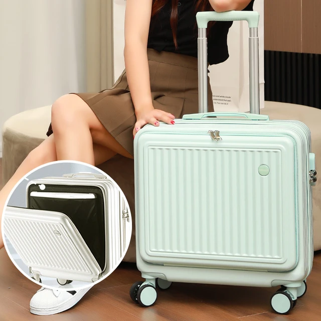 18 Inch Mini Portable Boarding Travel Carry-on Suitcase Student Password  Case Rolling Luggage Bag With Trolley Super Compressive