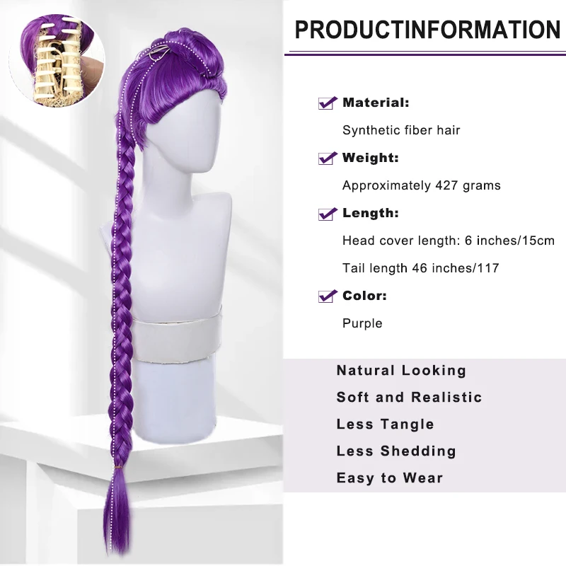 LUPU Demon Hunters Cosplay Wig Mira Rumi Zoey Styles Long Hair Heat Resistant Synthetic Kpop Carnival Props Purple