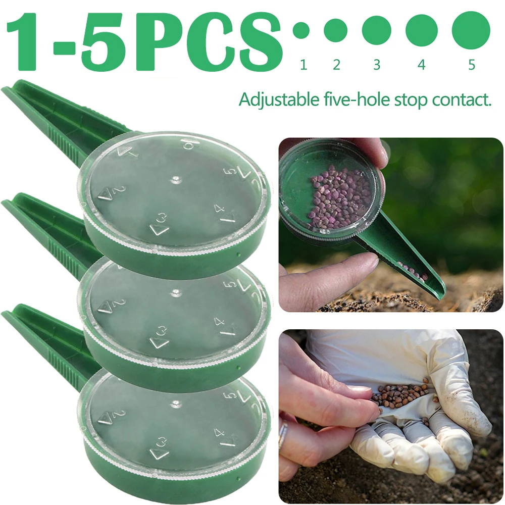 Plant Seed Sower 5 File Adjustable Planter Multifunctional Handheld Gardening Planter Sower Garden Planting Sowing Tool plant seed sower handheld seed dispenser garden seeder tool 1-5PCS