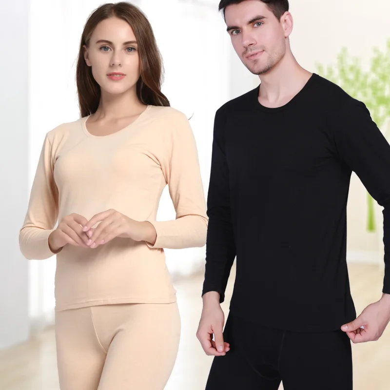 Ropa Interior Térmica De Invierno Para Hombre - Conjunto De Camiseta Y Pantalón 100% Algodón Con Forro Polar