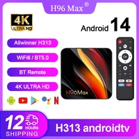 H96 MAX H313 Smart TV Box Android 14 TV Box 4K@60fps 100M/LAN Dual Wifi6 BT5.0 Google Voice Assistant Медиаплеер Set Top Box