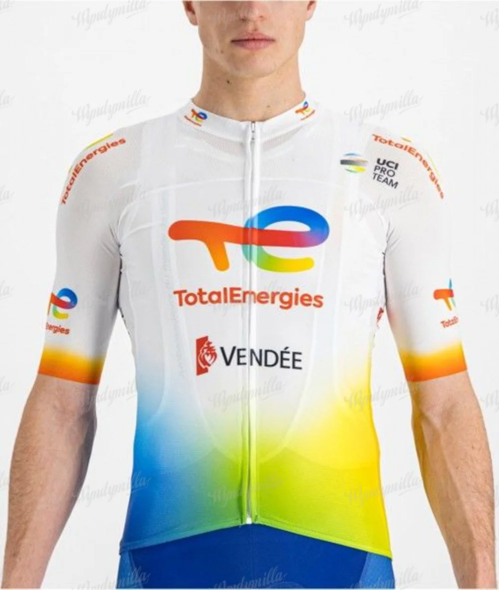 

Team Totalenergies 2022 New Summer Short Sleeve Cycling Jersey 9d Gel Bib Shorts For Long Rides Outdoors Men's Race Cycling Clot