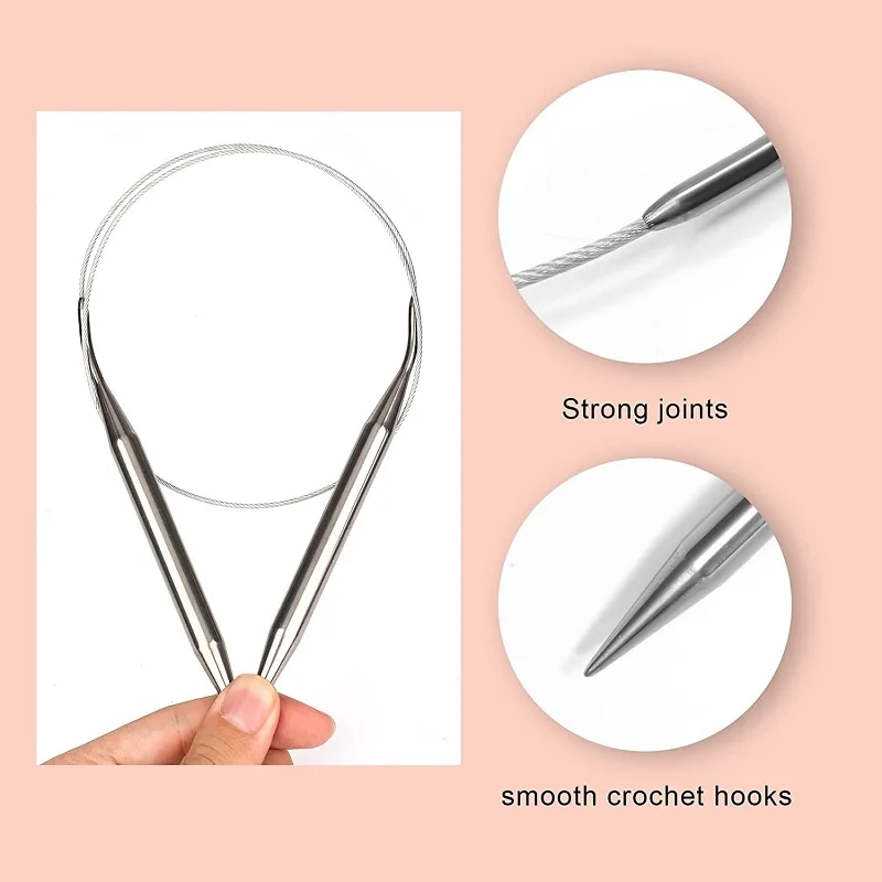 Circular Knitting Needles Round Metal Kit Size Circular Knitting Needles  Set Round Needle Metal Magic Loop