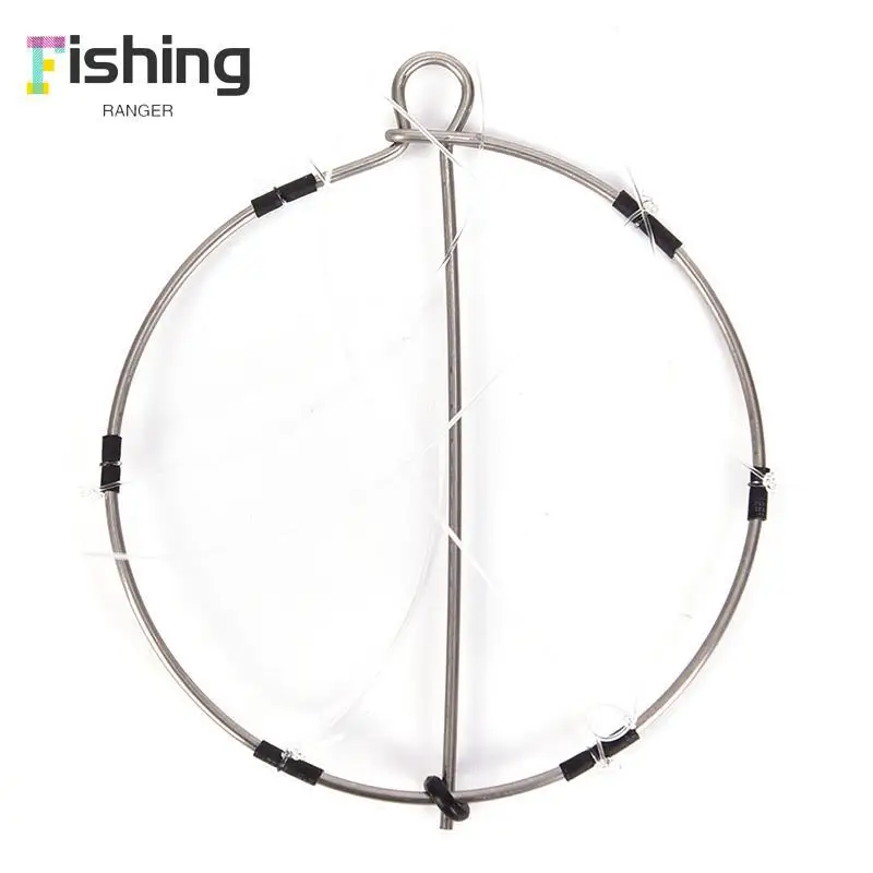 1PC 6Ring Portable Fishing Shrimp Crab Cast Trap Catch Crabs Tool Set
