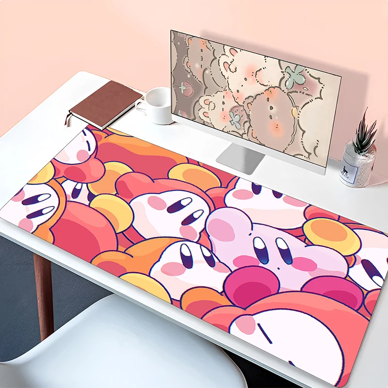Pink Cute Mousepad Large Cartoon K-Kirbys Keyboard Rug Laptop Anime Girl Desk Mat PC Gaming Accessories Carpet Kawaii Mouse Pad