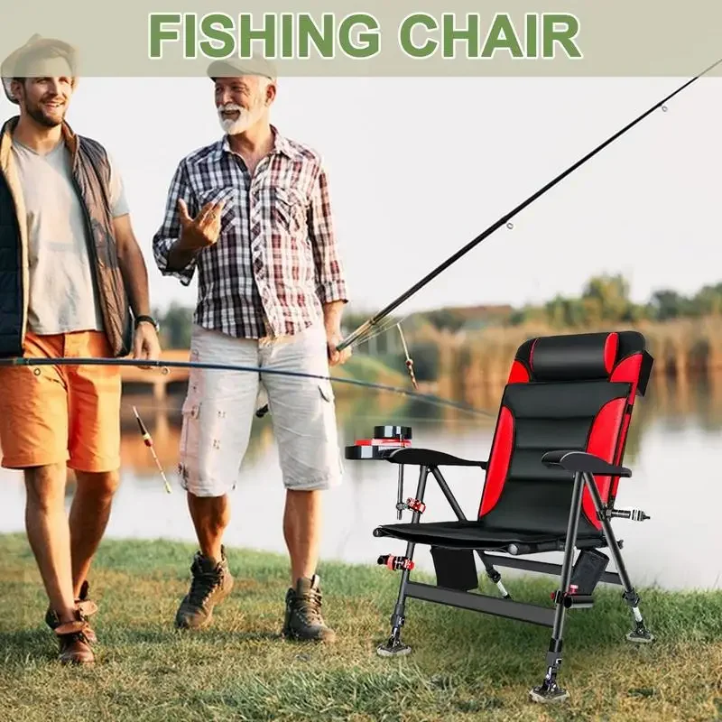 Fishing Chair Folding Camp Chairs Outdoor Fishing Terrain Fold Chair With Adjustable Feet Reclining Camping Ice