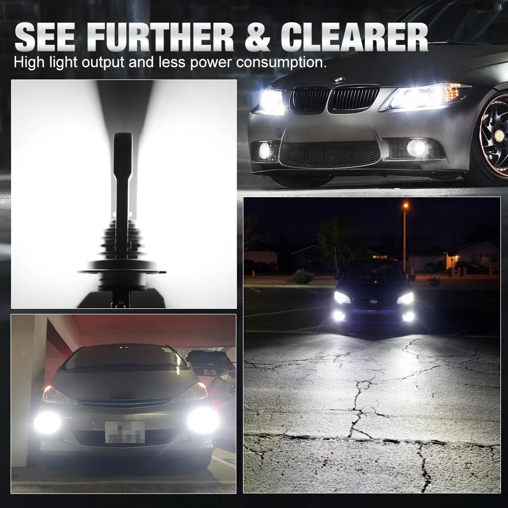 H7 LED Headlights For Volkswagen 100W 30000LM 6000K 12V