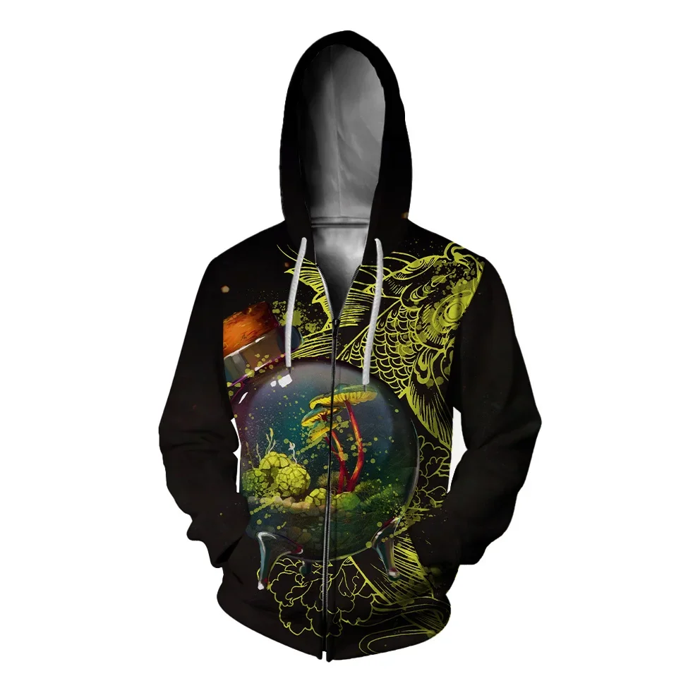 thumbnail image 1 of Sudadera con capucha de otoño para hombre Sudadera con estampado de ballena de moda para hombre Sudadera con capucha moderna y versátil Ropa Y2K Sudadera con capucha con cremallera, 1 of 4