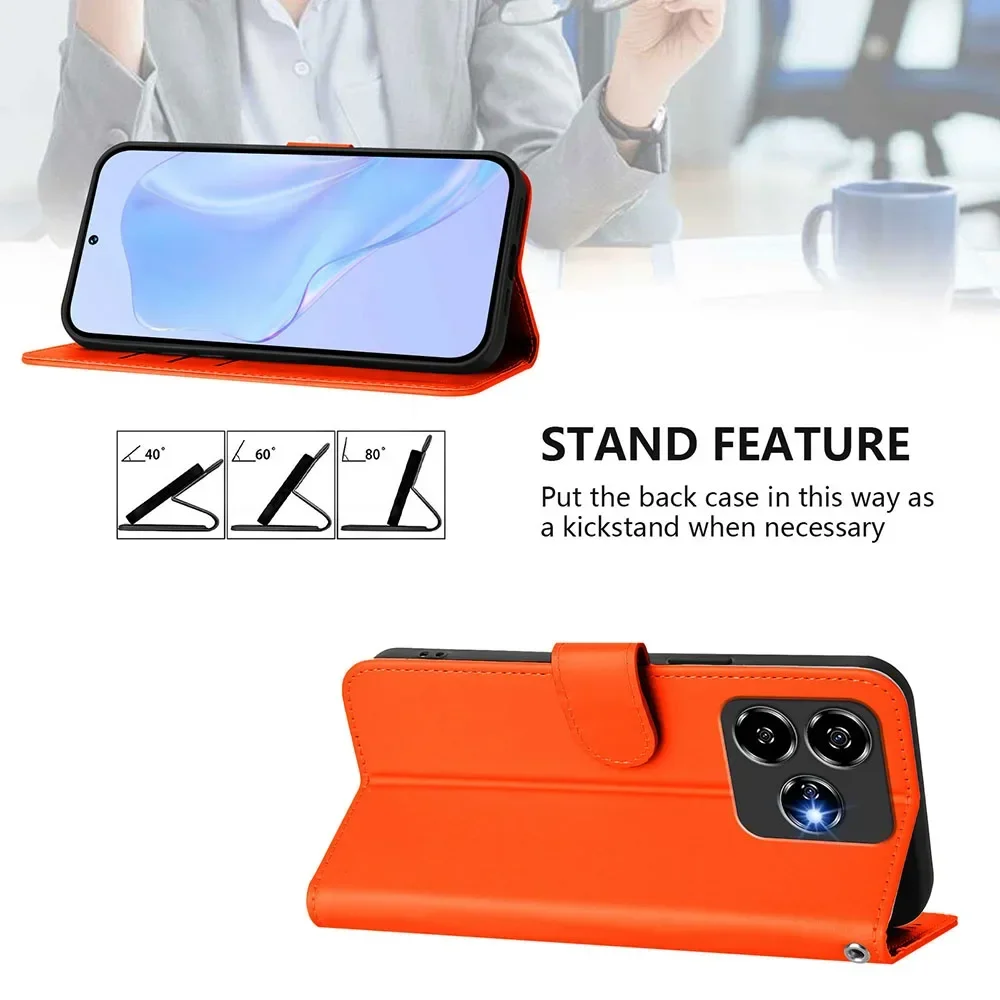 Classic Solid Color Leather Flip Wallet Phone Case