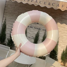 New Children Summer Stripe Inflatable Swimming Ring Toy Kids Beach Play Outdoor Swimming Pool Play Water Swimming Ring Toy Gifts