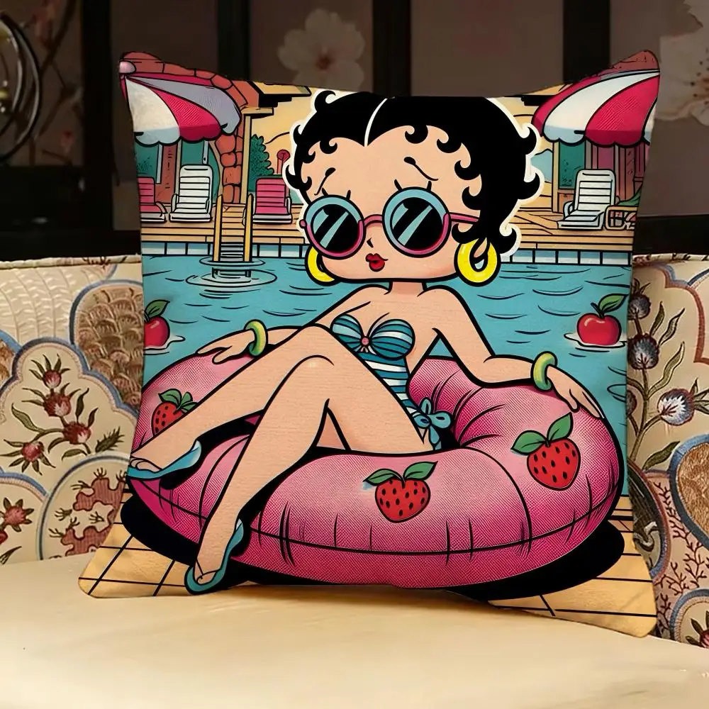 BEAUTY B-Betty B-Boop 베개 커버 베개 커버, 양면 프린트, 소파 쿠션, 침실 머리판 베개