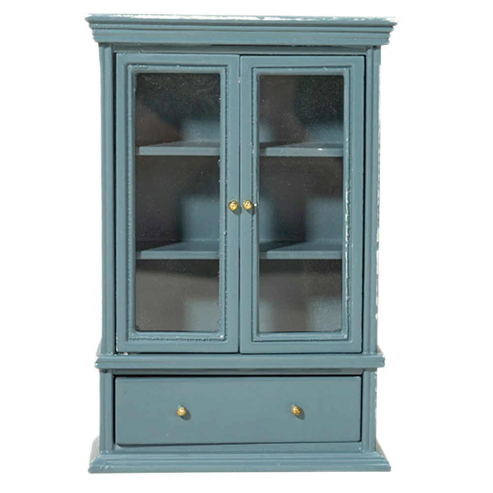

Glass Case Model Dollhouse Furniture Mini Supplies Accessory Toy Room Miniature Adornment Wood Bookcase Bookshelf Tiny