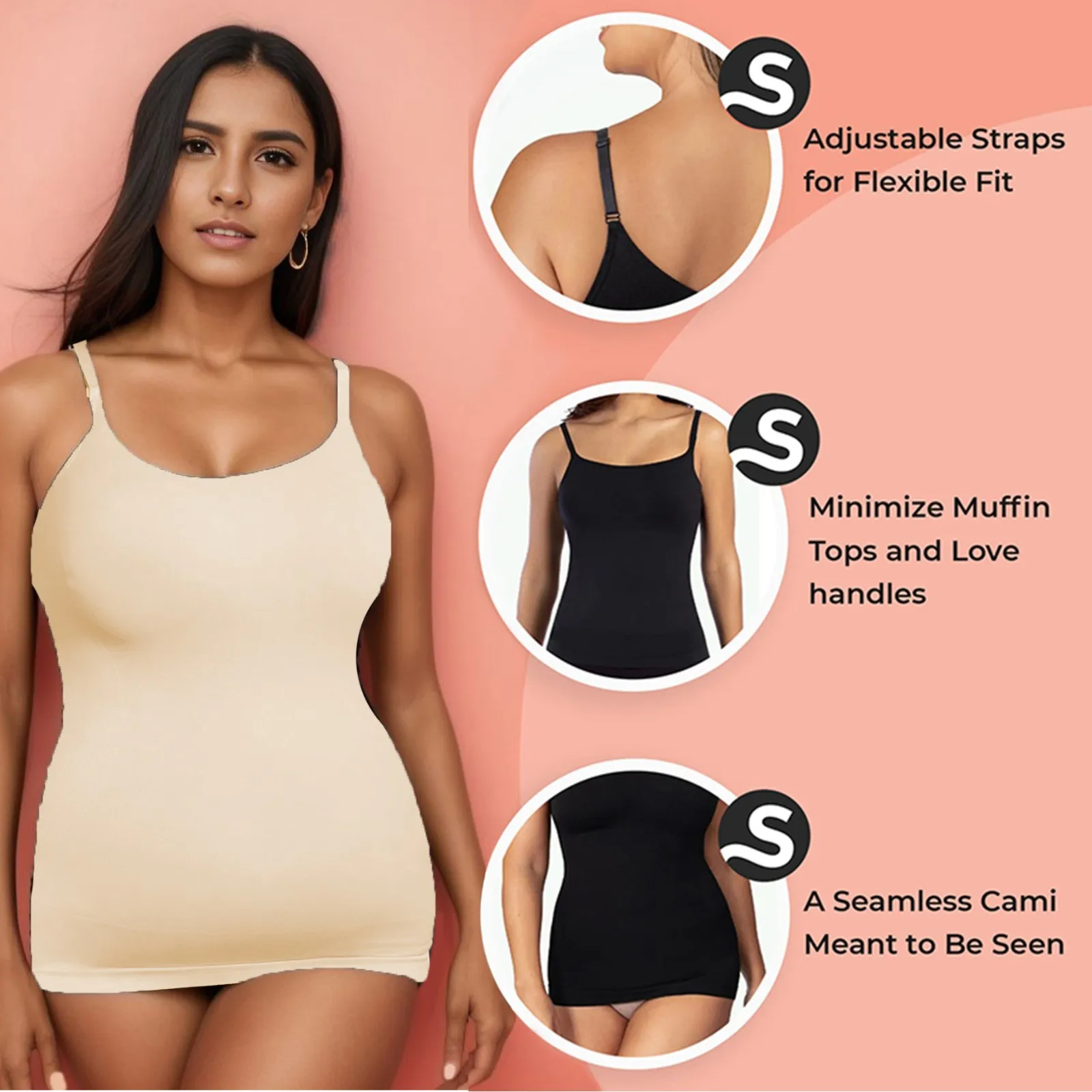 Women Tummy Control Shapewear Smooth Body Shaping Camisole Tank Tops Slimming Underwear Seamless Compression Body Shaper Vest