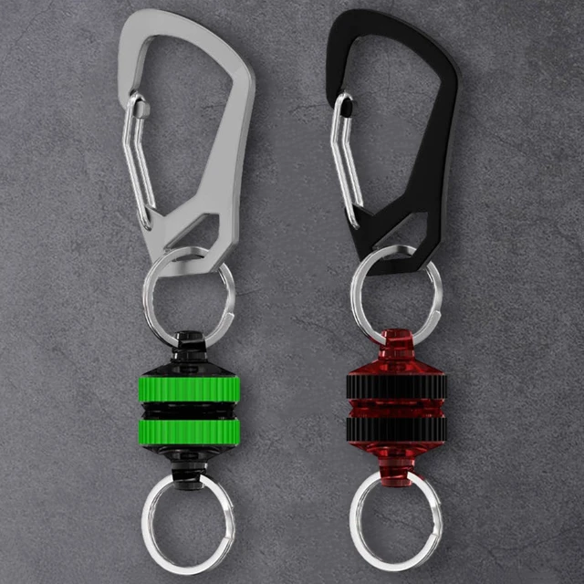 Magnetic Tool Release Holder with Carabiner Clip Fly Fishing Net Retractor  Keychain Strong Anti-Drop Fishing