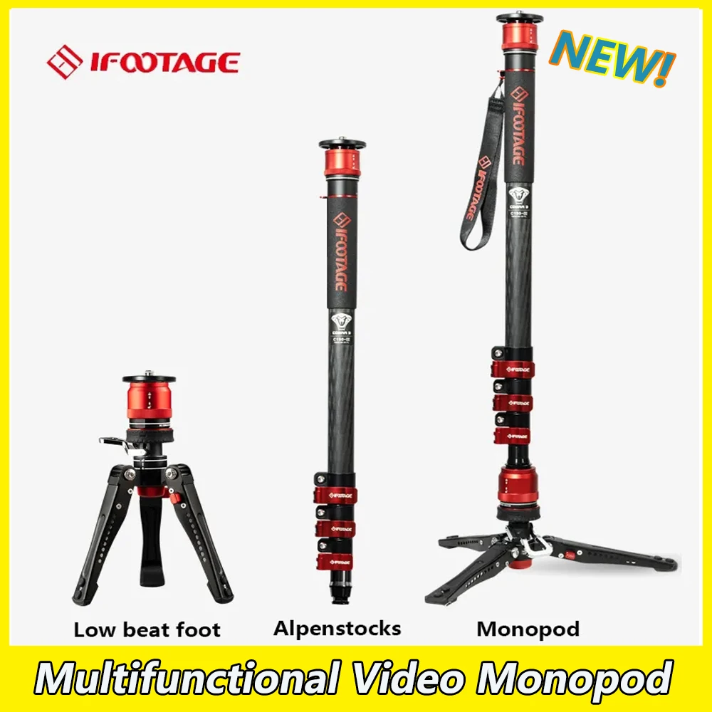 iFootage Professional Carbon Fiber Camera Tripod Multifunctional Video