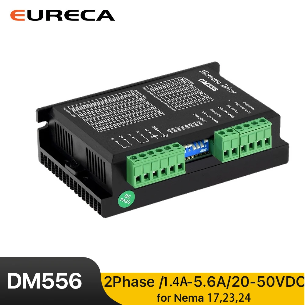 

DM556 Stepper Driver 2 Phase 20-50V DC 1.4-5.6A for Nema 17 Nema 23 Stepper Motor Digital Controller CNC Engraving Machine Tools