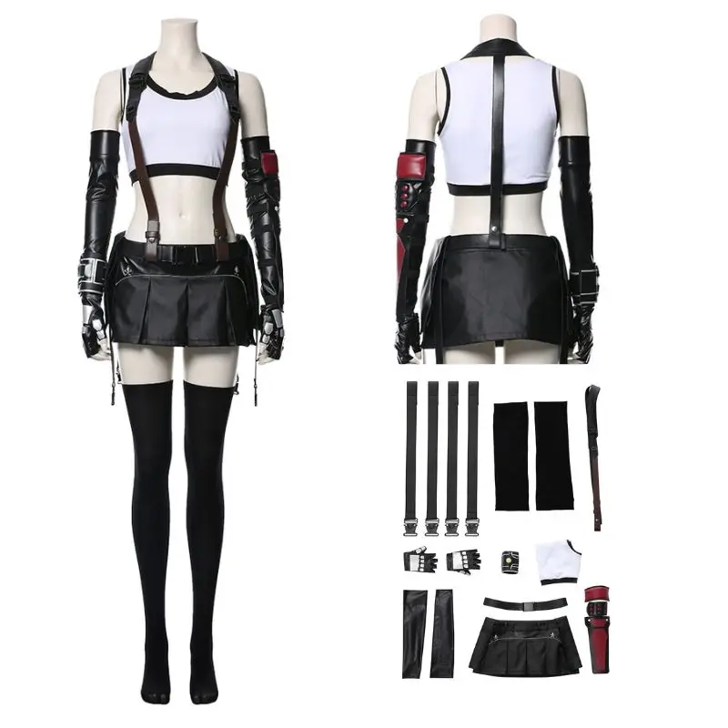 thumbnail image 1 of Disfraz de Tifa Lockhart para mujer adulta, traje de baño de bikini, remake de Final Fantasy 7, disfraz de fantasía, traje de Halloween, 1 of 5