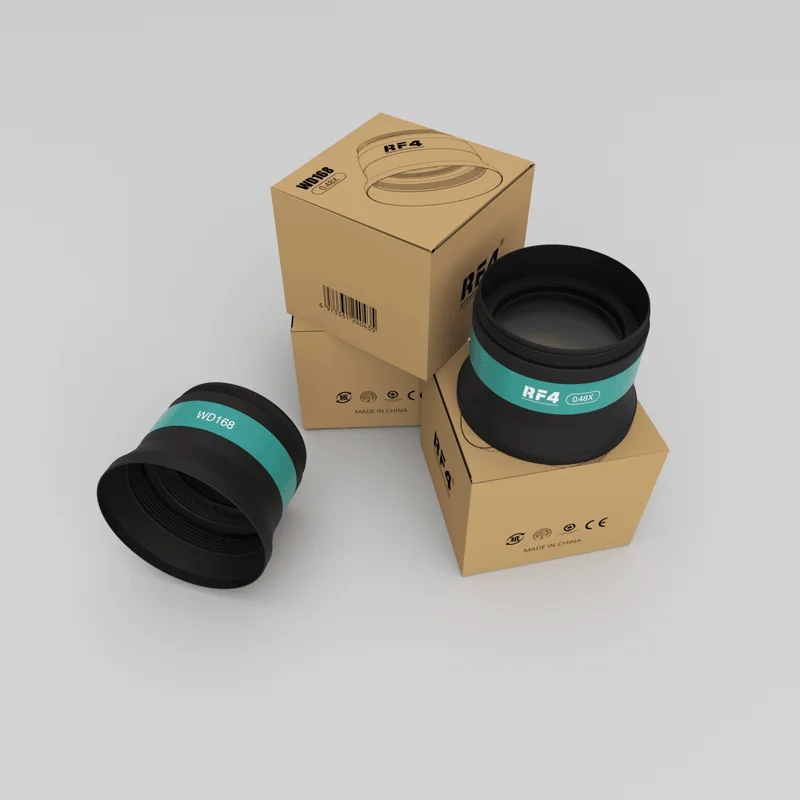 Microscope Objective Lens RF4 WD165 0.48X 0.5X 0.7X Auxiliary Microscope Objects Lens for Trinocular Stereo Zoom Barlow Camera Glass Lens