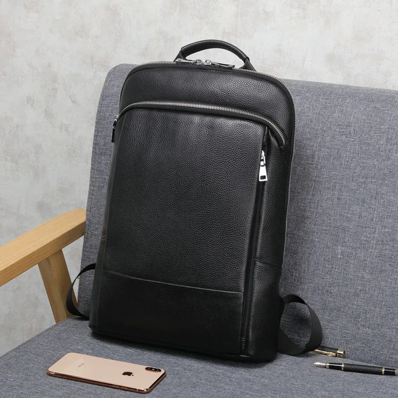 

EUMOAN New leather backpack men's outdoor leisure backpack head layer cowhide business travel bag men's bag