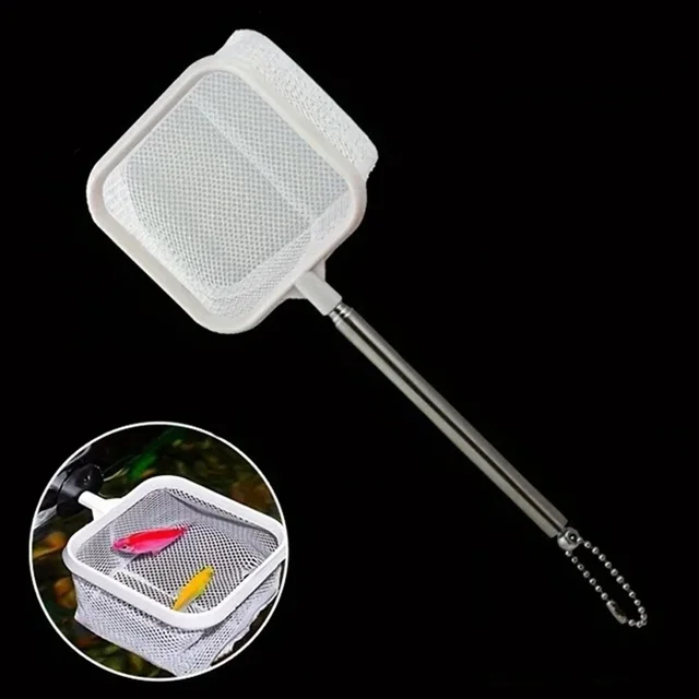 1PC Aquarium Square Fishing Net Extendable Long Handle Fishing Gear For Catching Fish Shrimp Tank Clean Accessories 1PC Aquarium Square Fishing Net Extendable Long Handle Fishing Gear For Catching Fish Shrimp Tank Clean Accessories