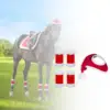 Horse Christmas Hat 4Pcs Horse Leg Wraps Thick Headwear Velvet Fly Leg Boots Wrap Leg Guard for Party Favors Parade Supplies 2