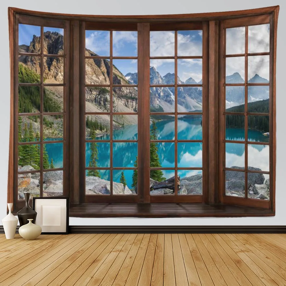Window Scenery Decoration Tapestry Hippie Wall Bohemian Style Bedroom Dormitory