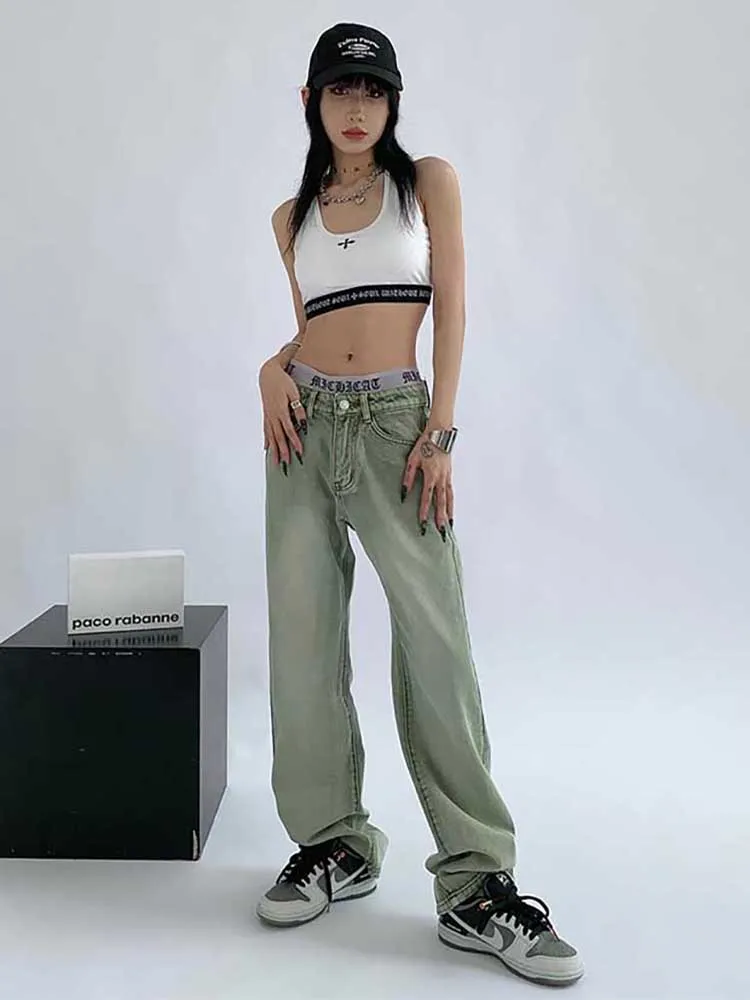 Women's Baggy Jeans Fashion Design Streetwear High Waist Cargo Pants for  Women Autumn Vintage Cyber Y2K Clothes Female Clothing