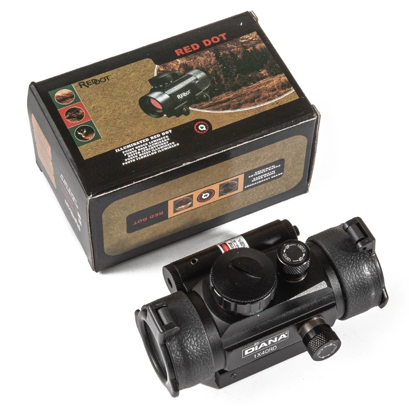 Diana 1X40 Met Rode Laser Red Dot Sight Scope Corss Sight Tactical Optics Riflescope Fit 11/20mm Rail Rifle Voor De Jacht