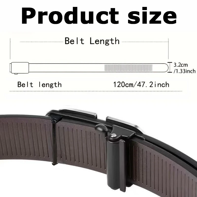 Automatic Buckle Belt For Men, Business Minimalist Leather Style_voghion.com