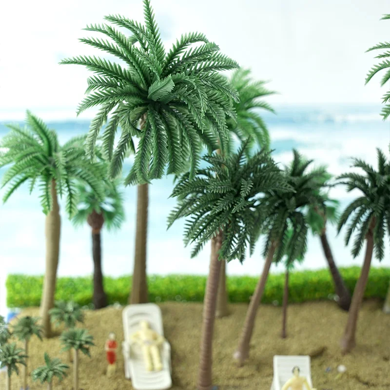 7-16cm Palm Tree Scale Miniature Architecture Plastic Toys DIY Model Making HO N OO Scale for Scenery 6