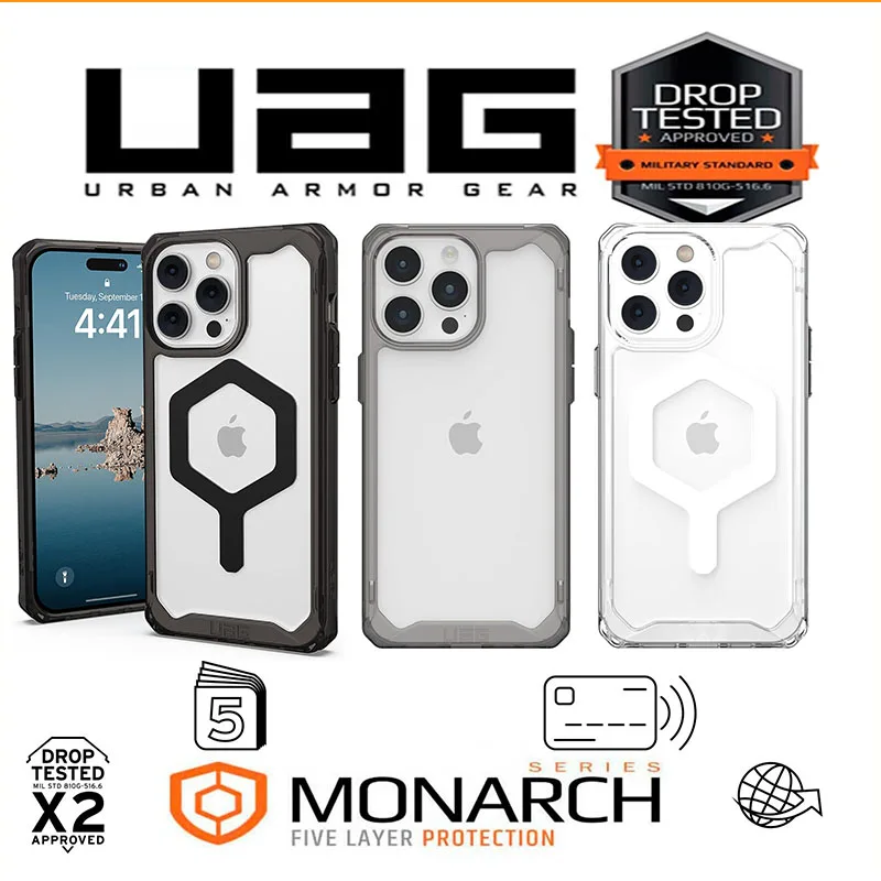 Custodia Per Telefono Uag Per Iphone 15 Pro Max 15 14 Plus Plyo Magsafe Ice/Silver Per Iphone 14 13 Pro Max Cover Protettiva Magnetica