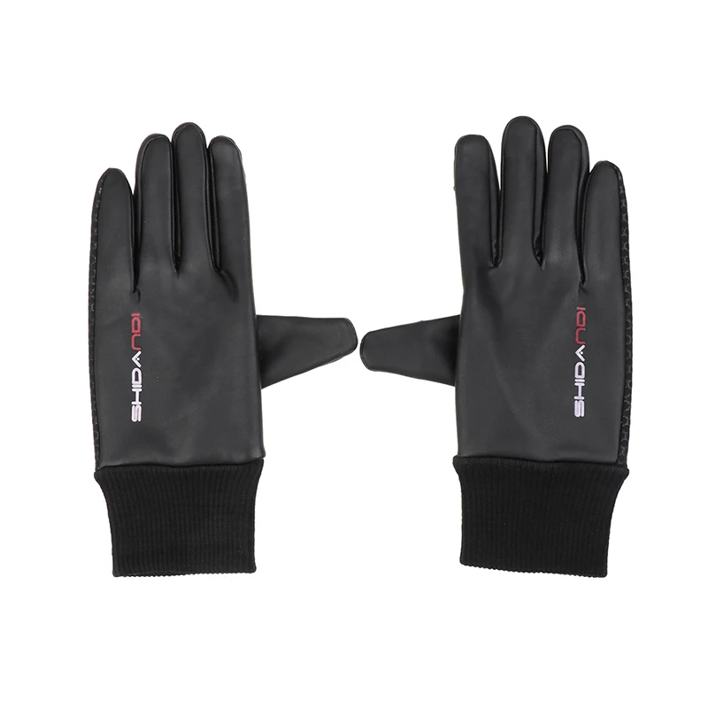 

Faux Leather Autumn And Winter Touchscreen Gloves Two-finger Flap Waterproof And Non-slip Warm Cycling Outdoor Sports Gloves