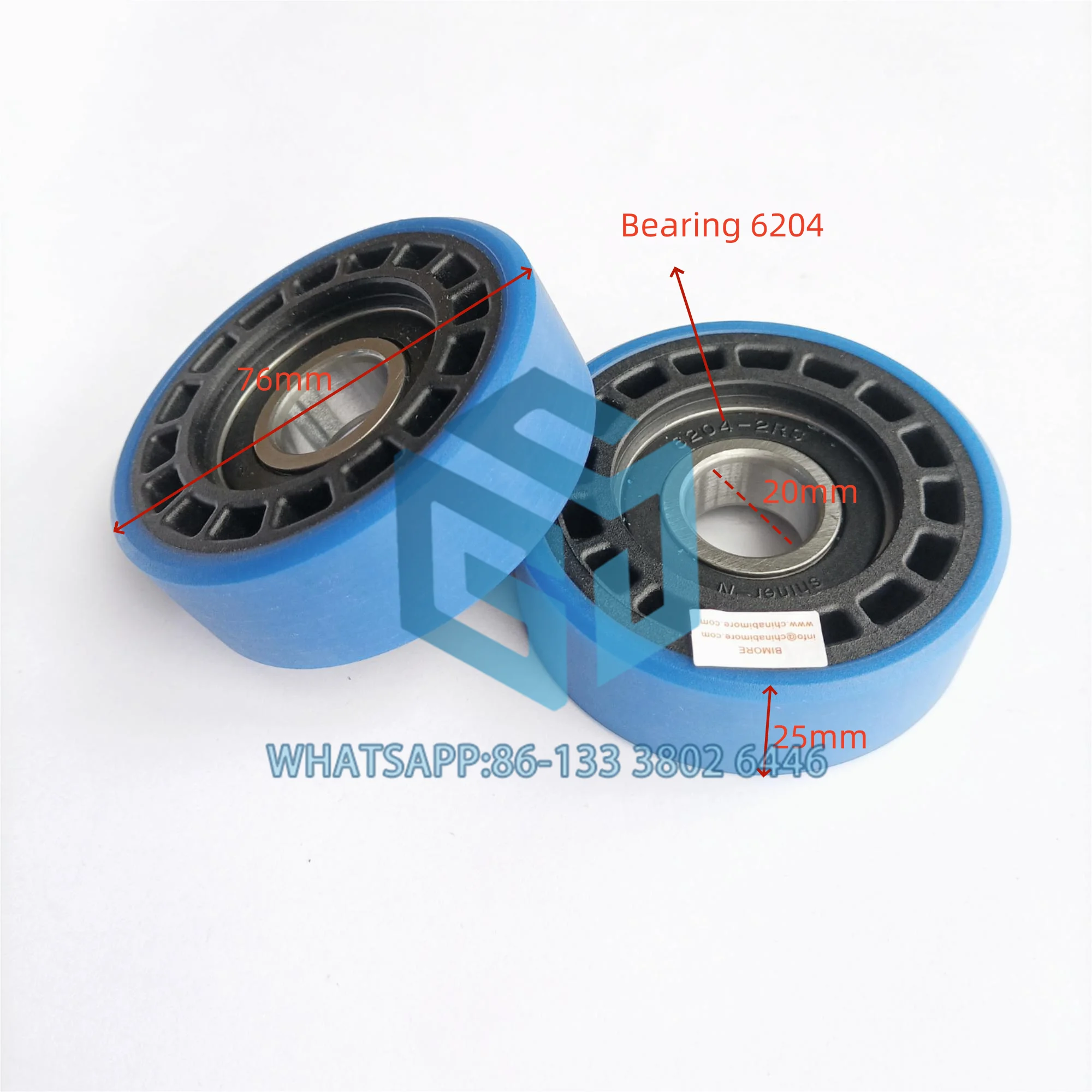 Escalator Step Chain Roller Blue Wheel Diameter 76mm Thickness 25mm Bearing 6204 Elevator Spare part