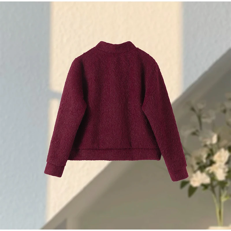 Plüsch frauen Pullover Rock Sets Rundhals Einreiher Weiche Elastische Weibliche Top Hohe Taille Wrap Hüfte Kurze Röcke Für damen – Detail 23